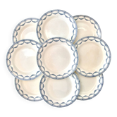 9 assiettes plates XIXe terre de fer Salins Petit Trianon