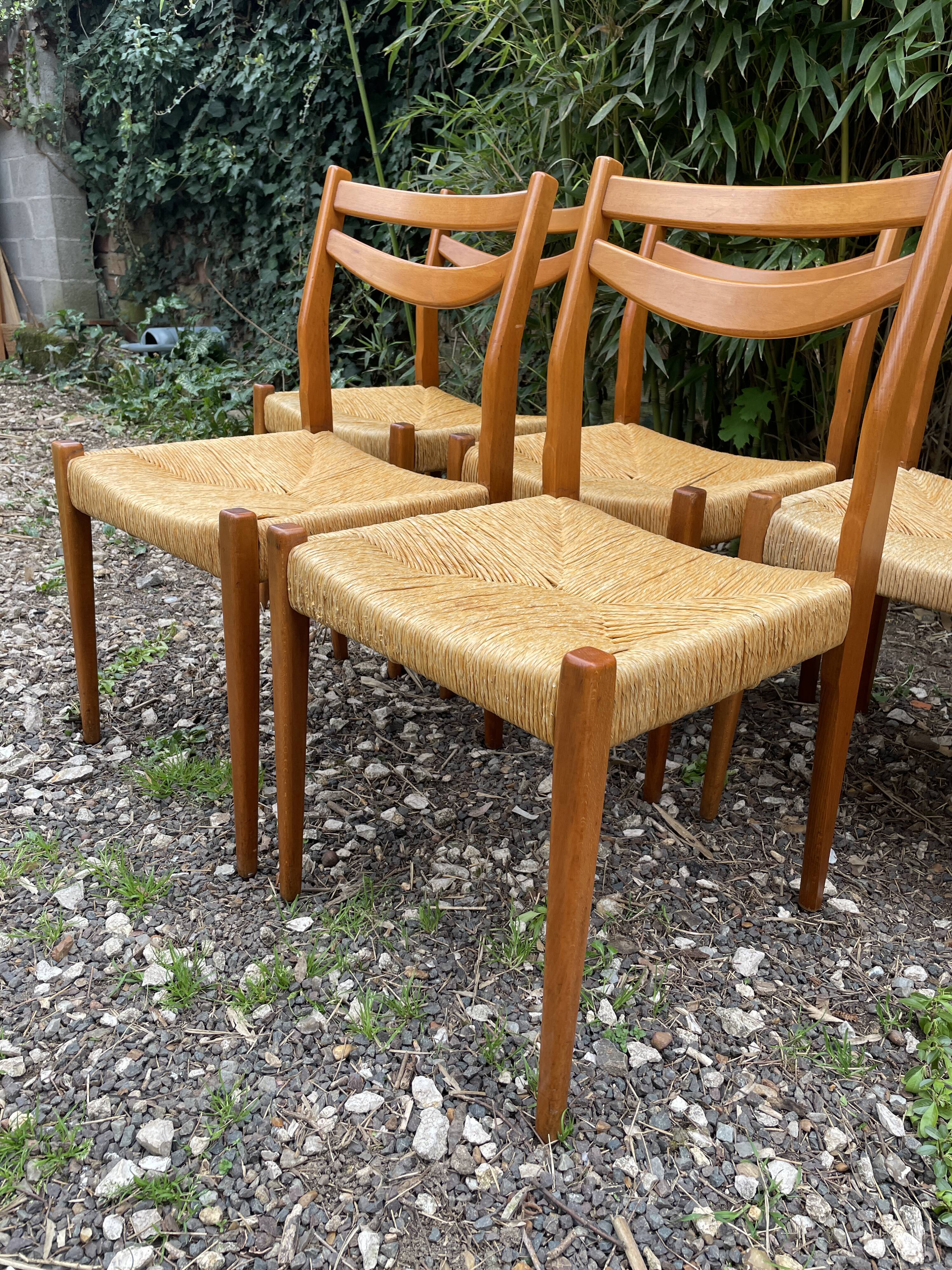 Set of 6 Vintage Scandinavian Chairs