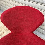Fauteuil en tweed rouge déhoussable
