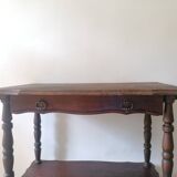Rolling service with wooden drawer