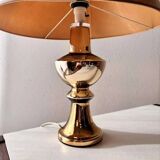 Gilded ceramic table lamp by Gustav Leek, Luxus, 1960s.