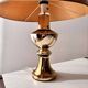 Gilded ceramic table lamp by Gustav Leek, Luxus, 1960s.