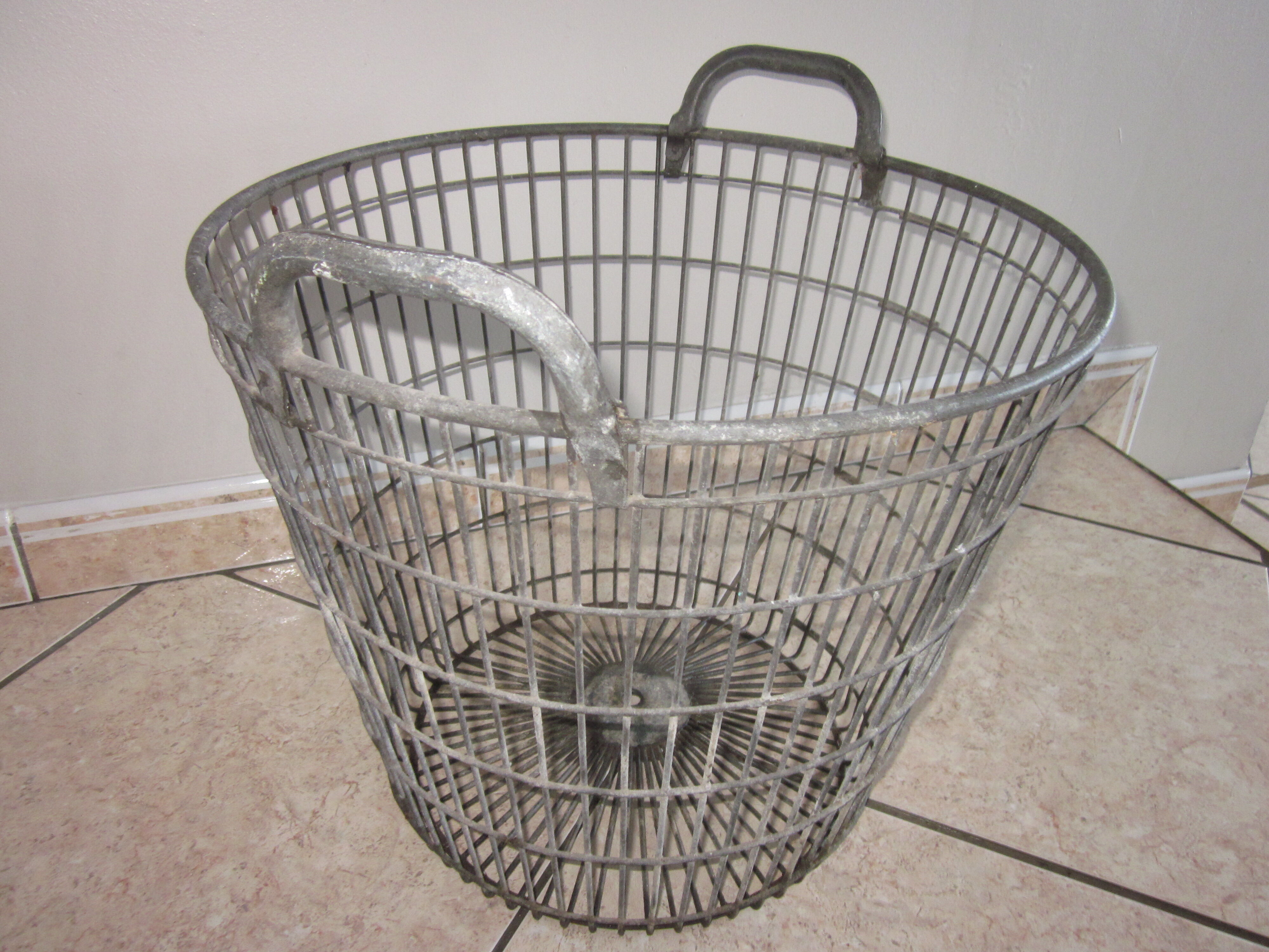 Old zinc basket