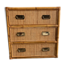 Chest of drawers in bamboo and braided wicker