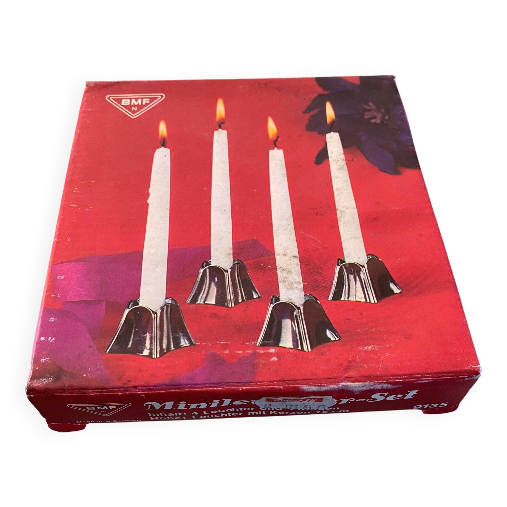 Set of 4 Minileuchter candlesticks BMF style Nagel vintage 1970
