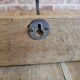 Solid teak coat hook with 4 double cast iron hooks