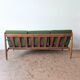 Scandinavian teak and green fabric banquette Free-Span from the 1960s.