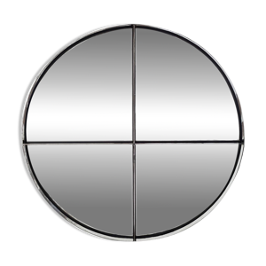 Grand miroir rond, acier - vittorio