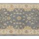 Grey Wool Runner Rug, Handmade Floral Ziegler Hallway Runner 182x72cm