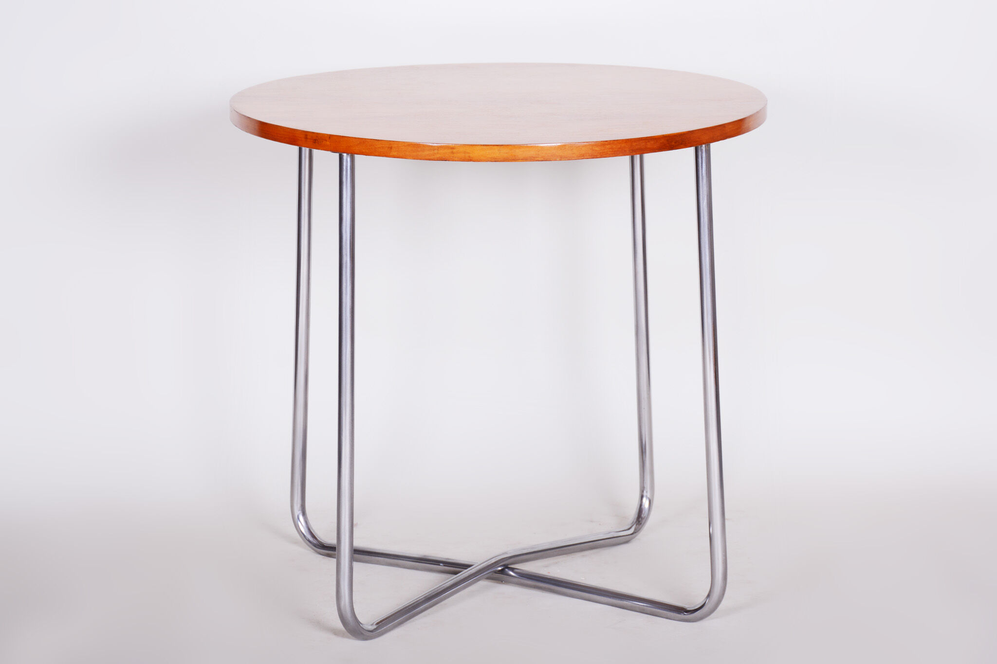 Bauhaus round table made by Vichr & Co in 1930s Czechia