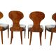 Chaises Ballon Biedermeier, placage de frêne, velours gris, Vienne, 1900, ensemble de 4