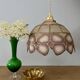 Vintage mother-of-pearl and brass lampshade pendant light