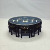 Chinese Coffee Table with 6 Matching Stools