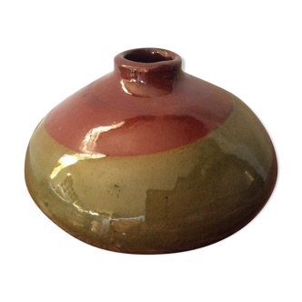 Vase en céramique ovale vintage 70