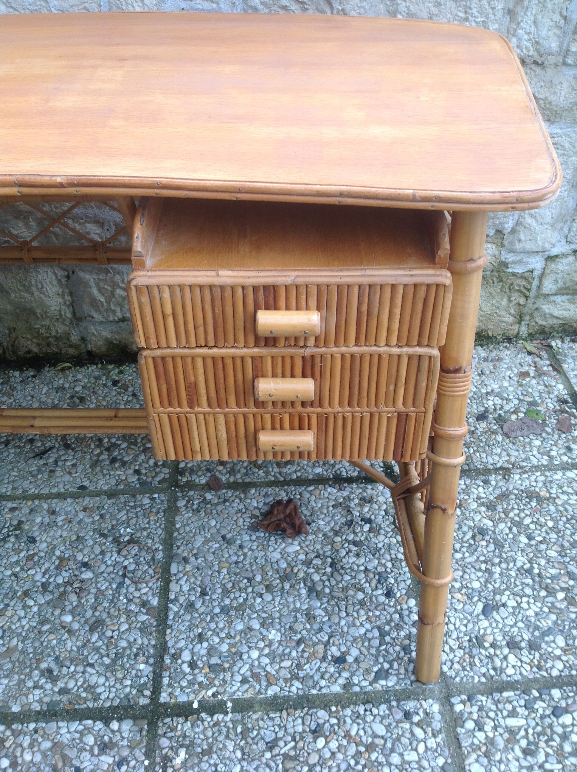 Vintage rattan desk