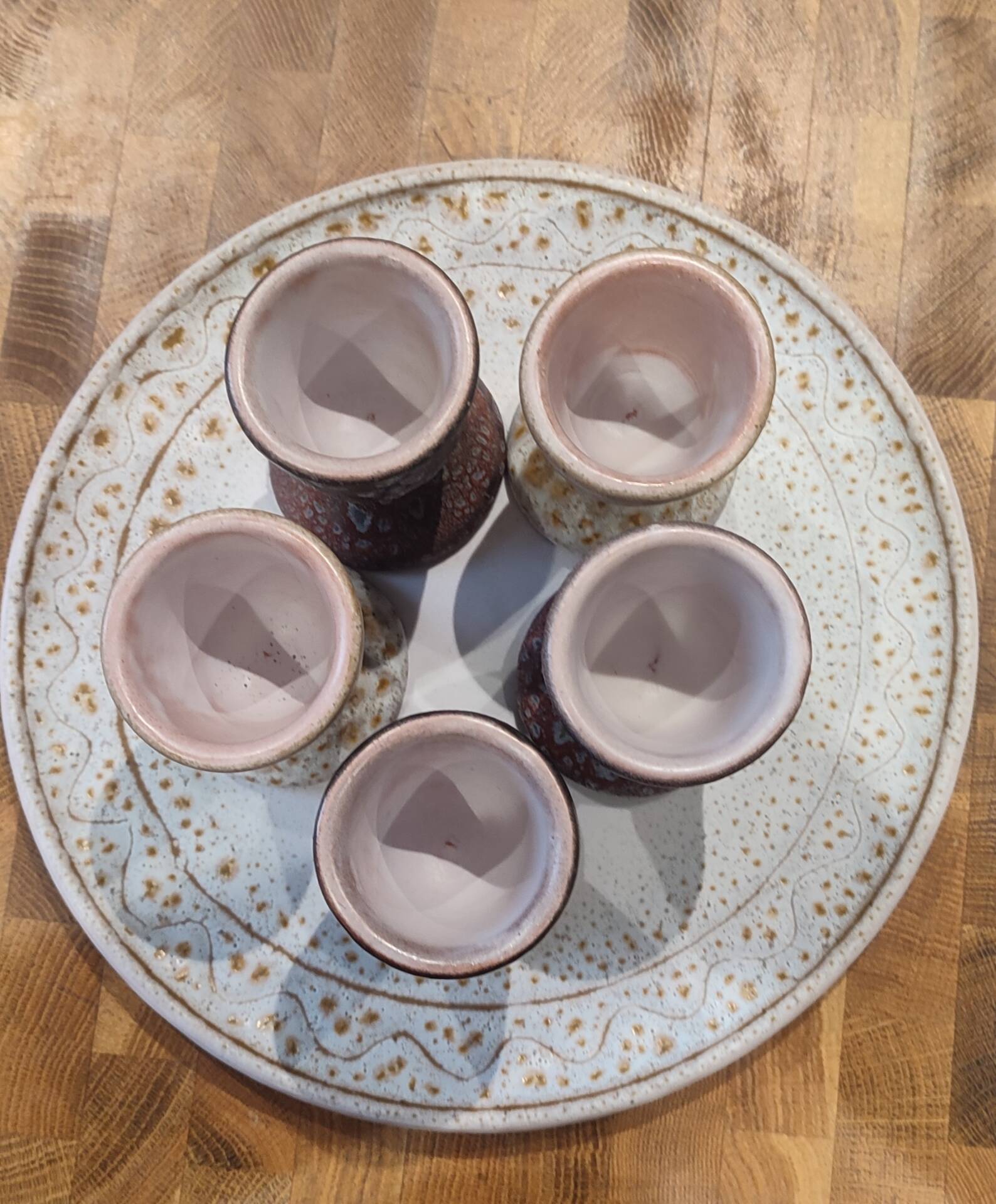 Vintage ceramic egg service by Jean Austruy