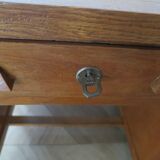Vintage modernist desk - 5 drawers - shelf - 1950s - closure mechanism