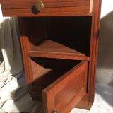 Beech bedside table on marble; 30/40s