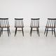 Set of four Ilmari Tapiovaara "Fanett" dining chairs for Edsby verken, Sweden 1960