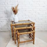Rattan nesting tables