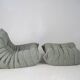 Togo set of armchair and pouf in melange tweed