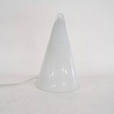 Milk glass pyramid table lamp "Teepee" by SCE France
