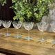 Set of 6 Swedish crystal champagne glasses by the brand Orrefors.