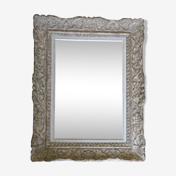 Miroir avec cadre ancien moulé  76 x 59 cm