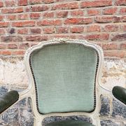 Pair Of Louis XV Style Lacquered Wood Armchairs XIX Eme Century