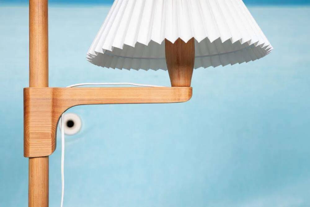 Minimalist Scandinavian floor lamp Carl Malmsten in pine, Sweden