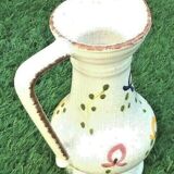 Pichet blanc craquelé Grès de " Puisaye "  1960