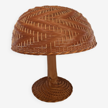 Lampe champignon en bambou 1970