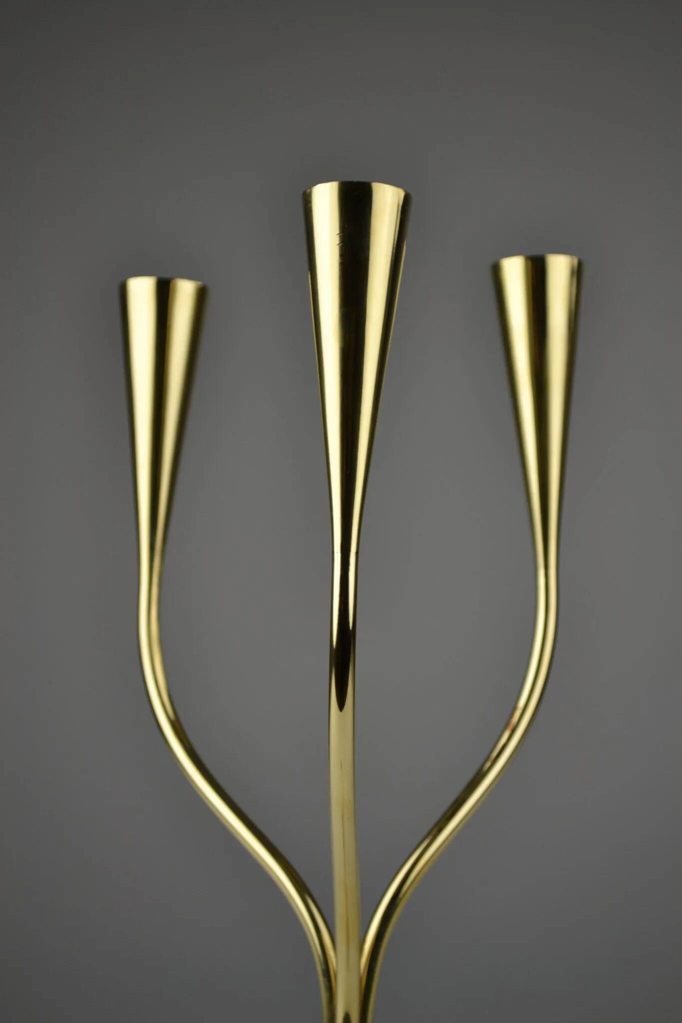 Polished Brass Candelabra by Gunnar Ander for Ystad-Metall, Sweden 1960s
