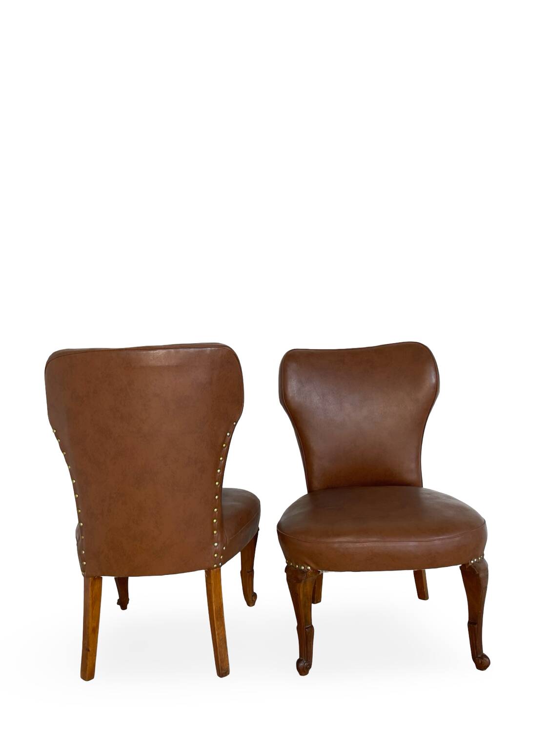 Ensemble de chaises d'appoint et tabouret pour pied, années 1950.