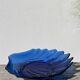 Blue glass shell salad bowl