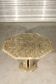 Octagonal post-modernist lounge table in marble beaded massive green quartz, Italy 1970s