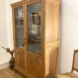 Armoire vitrine chêne massif