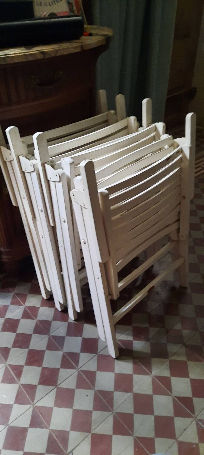 4 R Gleizes folding garden armchairs