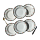 6 Digoin opaque porcelain soup plates with floral pattern "3984"