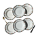 6 Digoin opaque porcelain soup plates with floral pattern "3984"