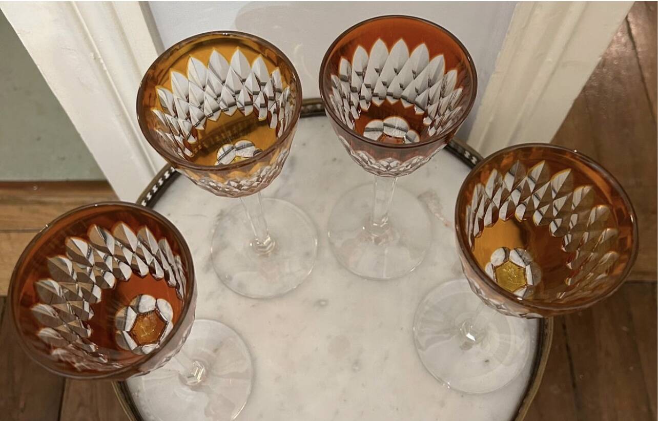 Baccarat colored crystal glasses
