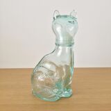 Vintage glass cat bottle