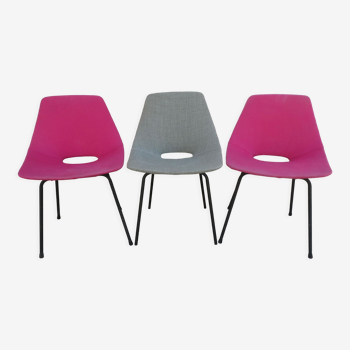 Trio of tonneau chairs by Pierre Guariche for Steiner