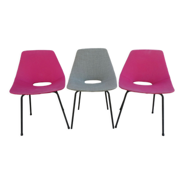 Trio of tonneau chairs by Pierre Guariche for Steiner