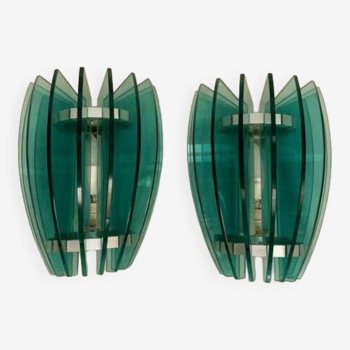 Pair of wall lights attributed to Veca