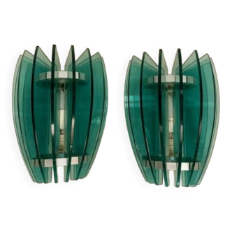Pair of wall lights attributed to Veca