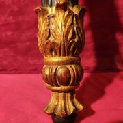 Large antique double wall light in gilded and black wood from the attic