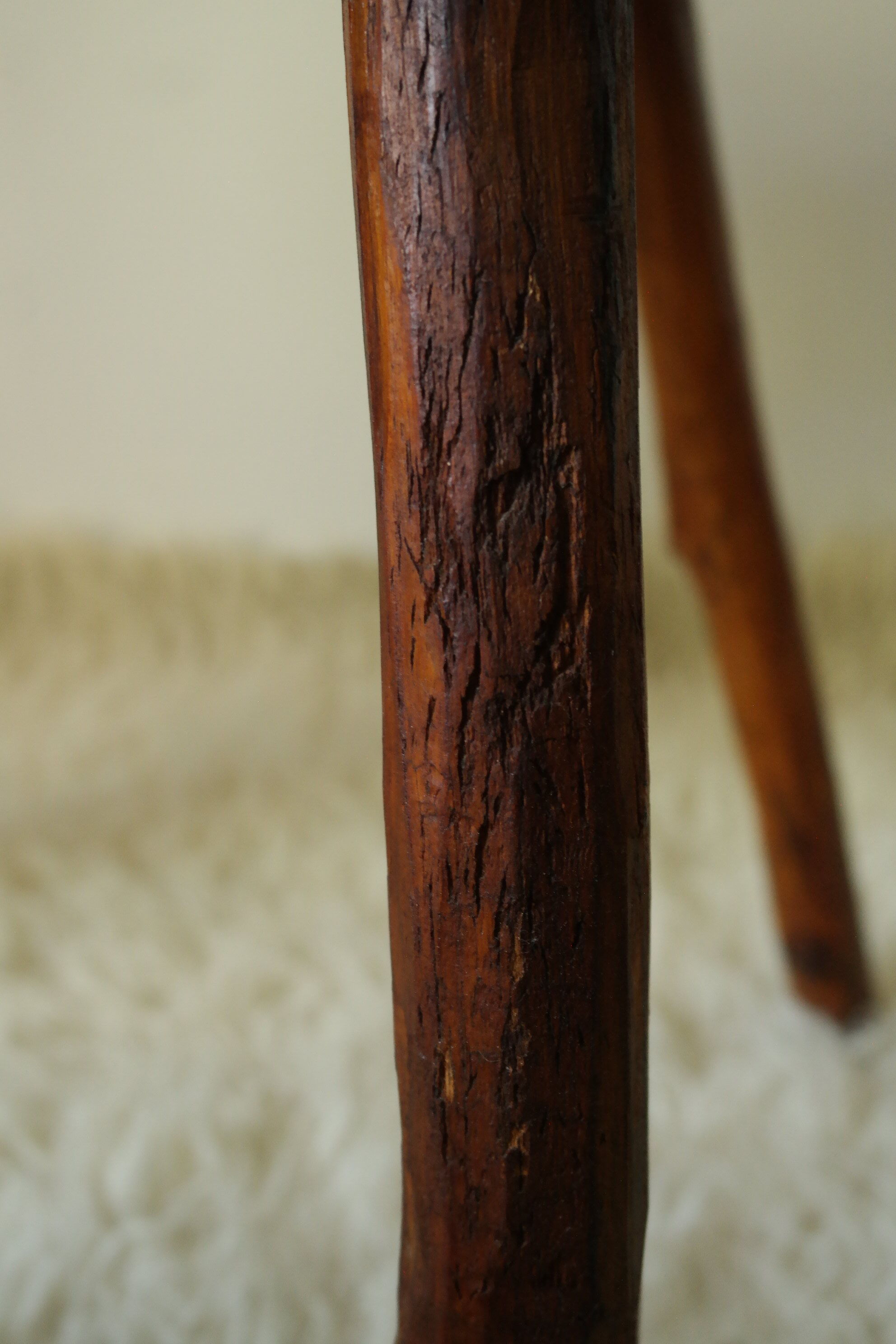 Brutalist side table made from vintage tree stump wood