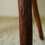Vintage brutalist wood tree stump side table