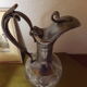 Tin ewer and vintage molded glass